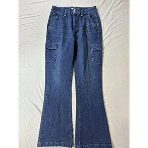 Paige Denim Dion Cargo Pockets High Rise Flare Bootcut Jeans size 29